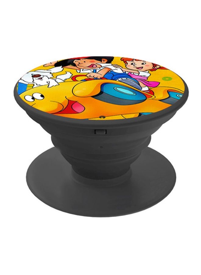 BP Cartoon Printed Pop Socket Phone Holder Yellow/Blue/White - Image 1