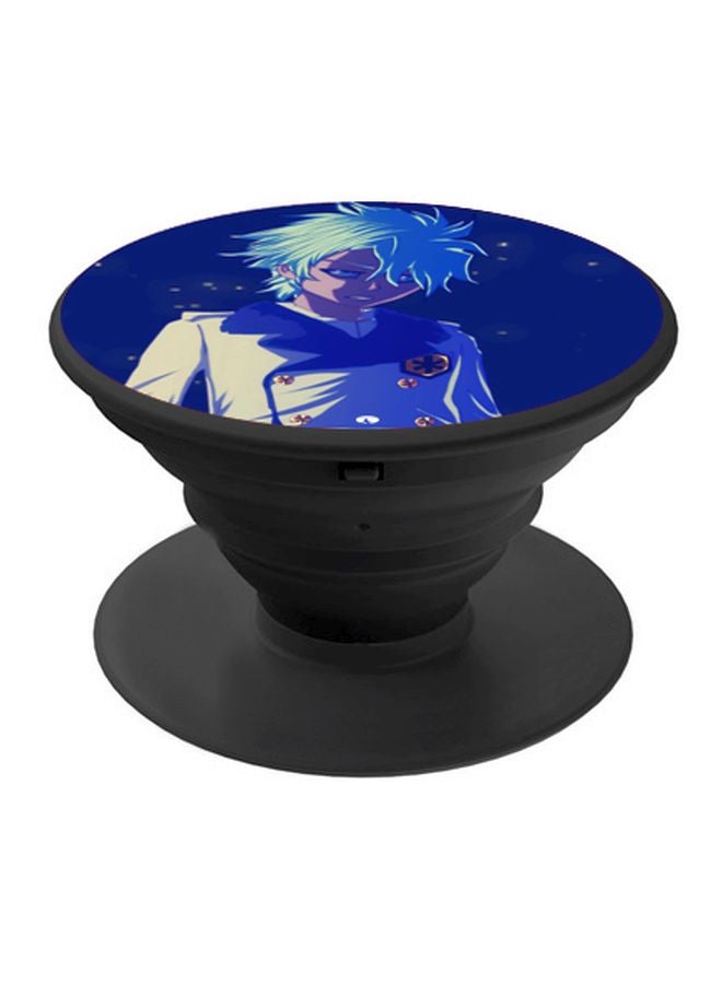 BP Cartoon Printed Pop Socket Phone Holder Blue/White - Image 1