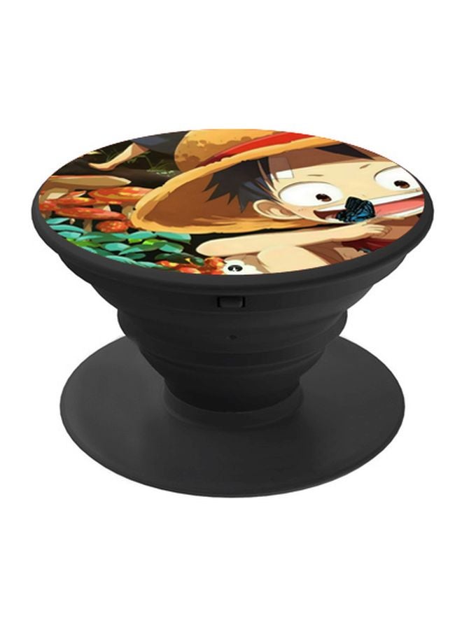 BP Anime Printed Pop Socket Phone Holder Beige/Green/Black - Image 1