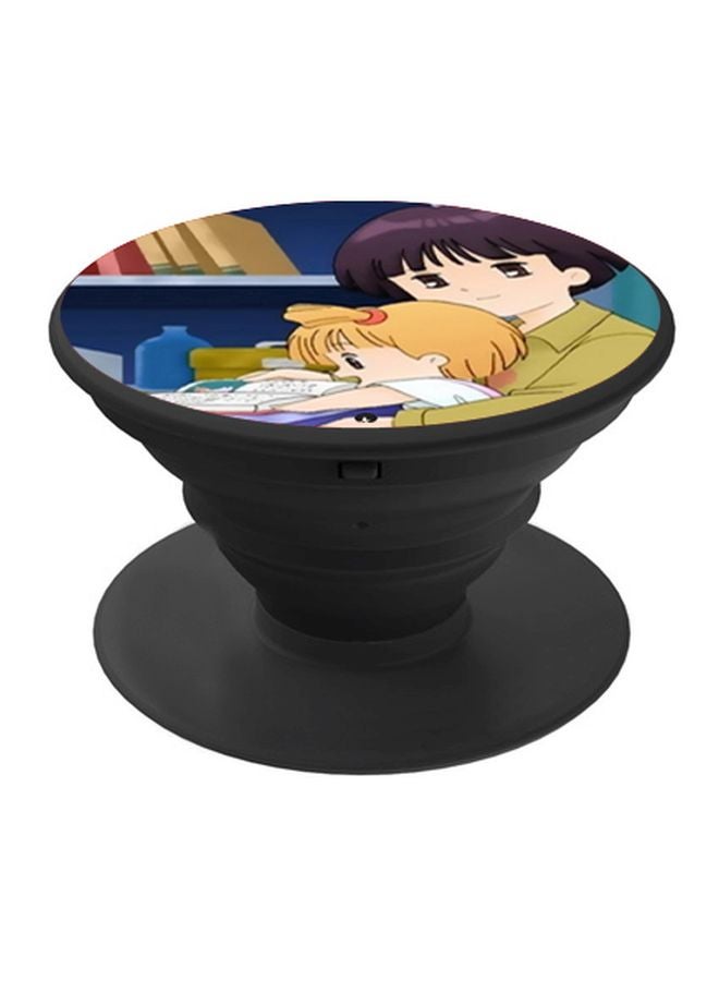 BP Cartoon Printed Pop Socket Phone Holder Yellow/Blue/Beige - Image 1