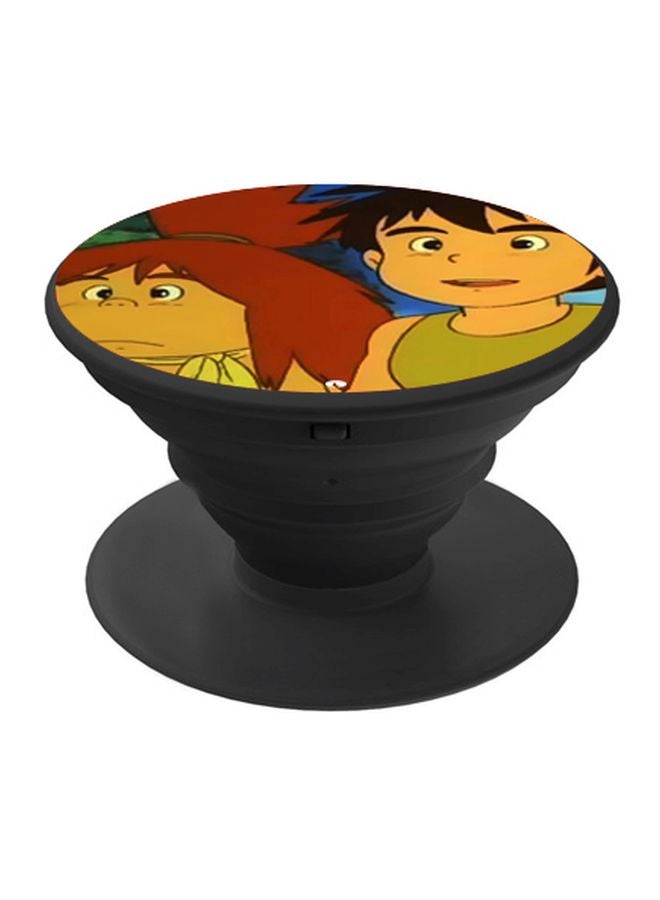 BP Anime Printed Pop Socket Phone Holder Brown/Green/Black - Image 1