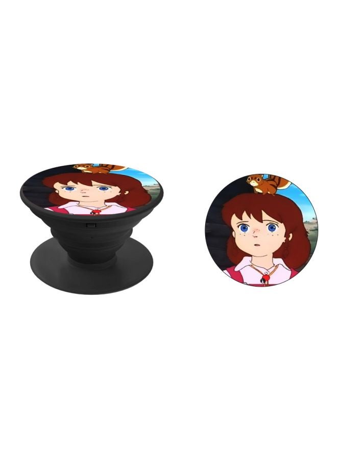 BP Cartoon Printed Pop Socket Phone Holder Brown/Beige/Black - Image 2