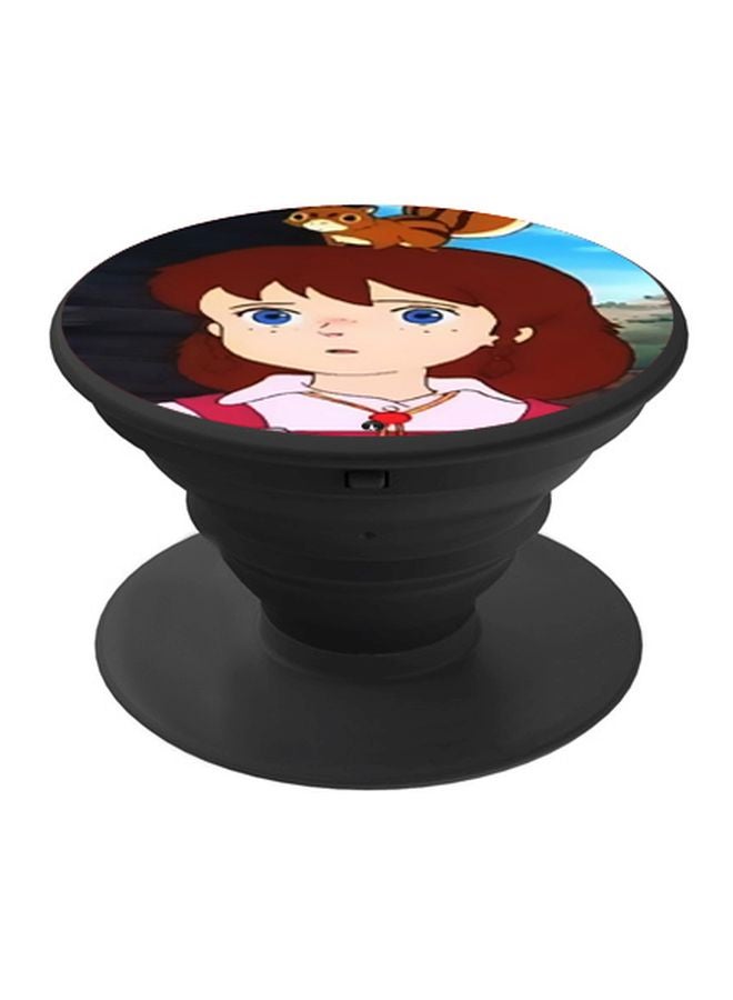 BP Cartoon Printed Pop Socket Phone Holder Brown/Beige/Black - Image 1