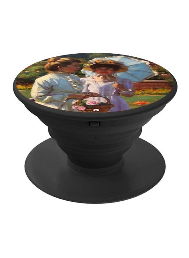 BP Ladies Printed Pop Socket Phone Holder Black/White/Green - Image 1