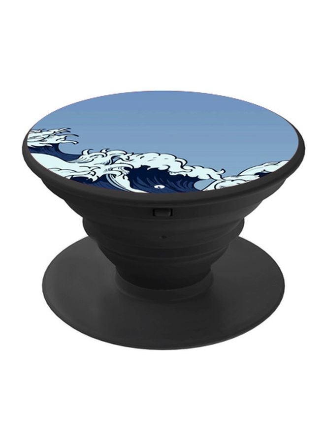 BP Wave Printed Pop Socket Phone Holder Blue/White/Black - Image 1