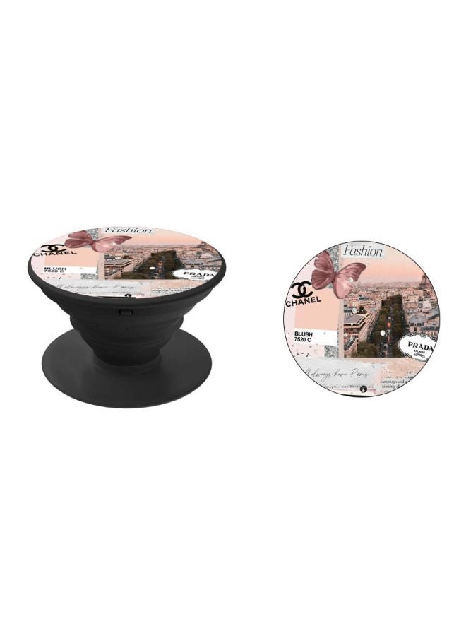 BP Fashion Printed Pop Socket Phone Holder Black/White/Pink - Image 2