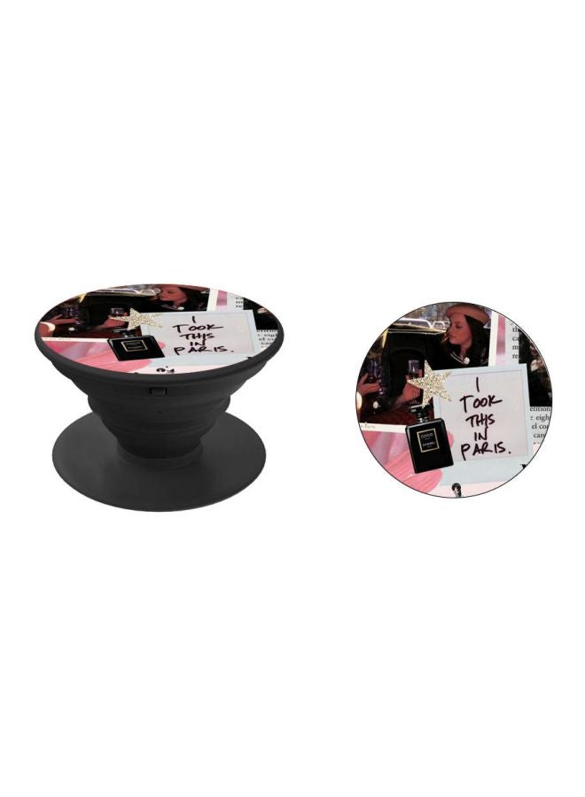 BP Paris Printed Pop Socket Phone Holder Black/White/Pink - Image 2