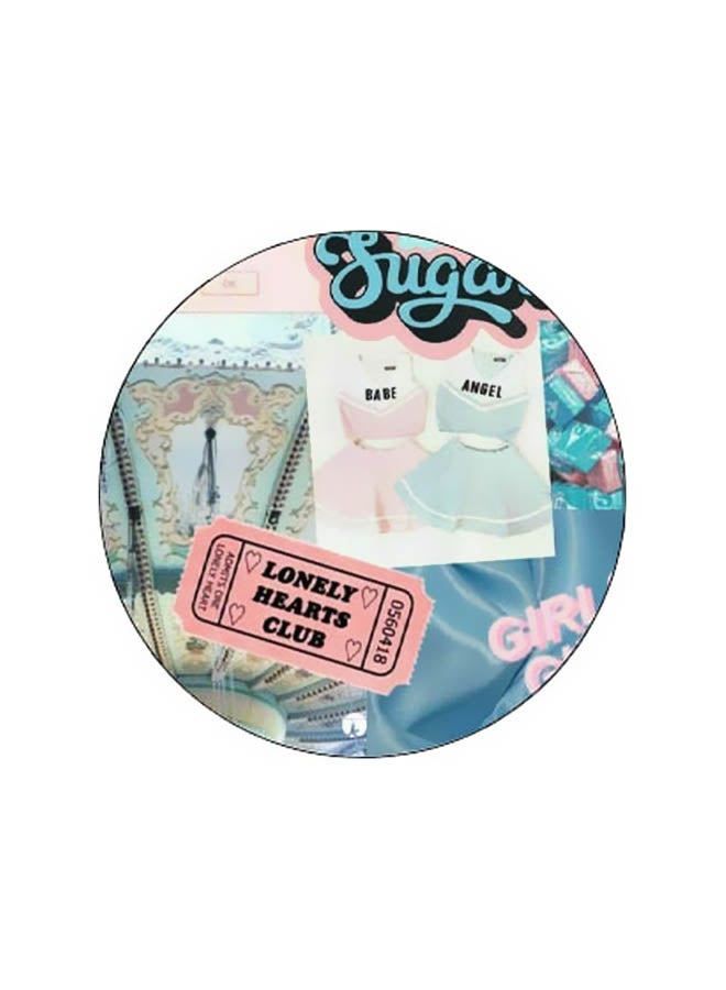 BP Lonely Hearts Club Printed Pop Socket Phone Holder White/Blue/Pink - Image 2