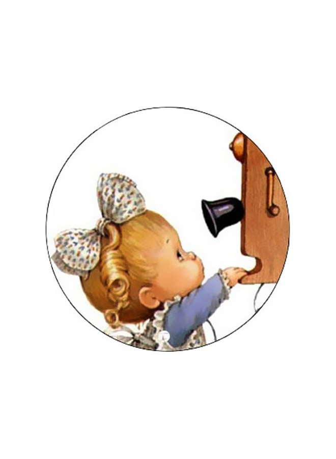 BP Cartoon Girl Printed Pop Socket Phone Holder White/Beige/Blue - Image 2