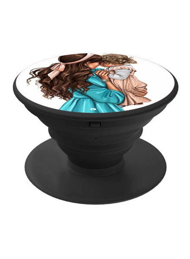 BP Woman And Child Printed Pop Socket Phone Holder Black/Blue/White - Image 1