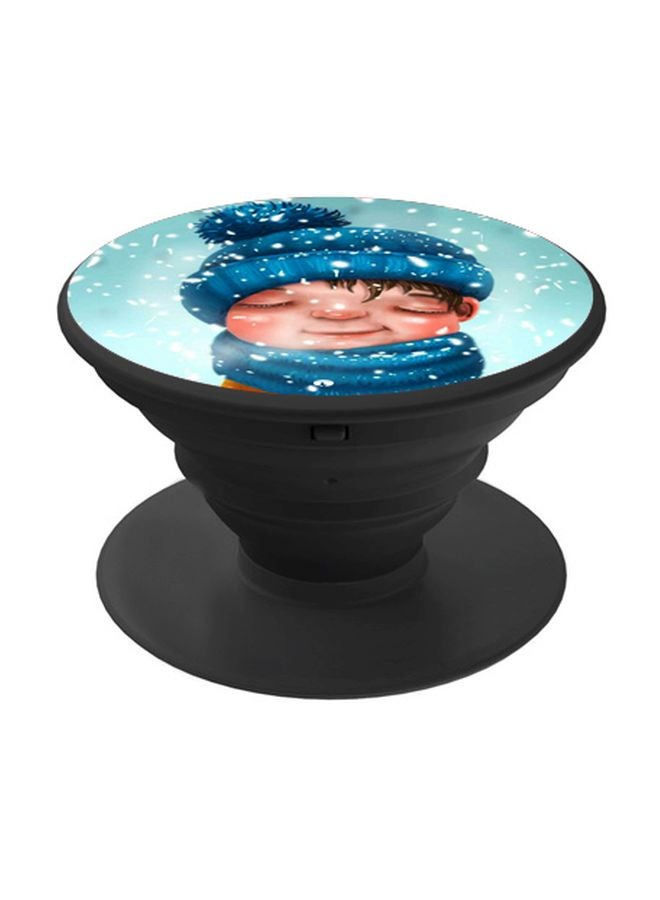 BP Cartoon Printed Pop Socket Phone Holder Blue/Beige - Image 1