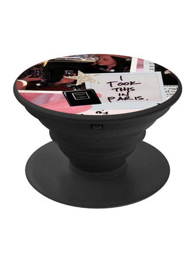 BP Paris Printed Pop Socket Phone Holder Black/White/Pink - Image 1