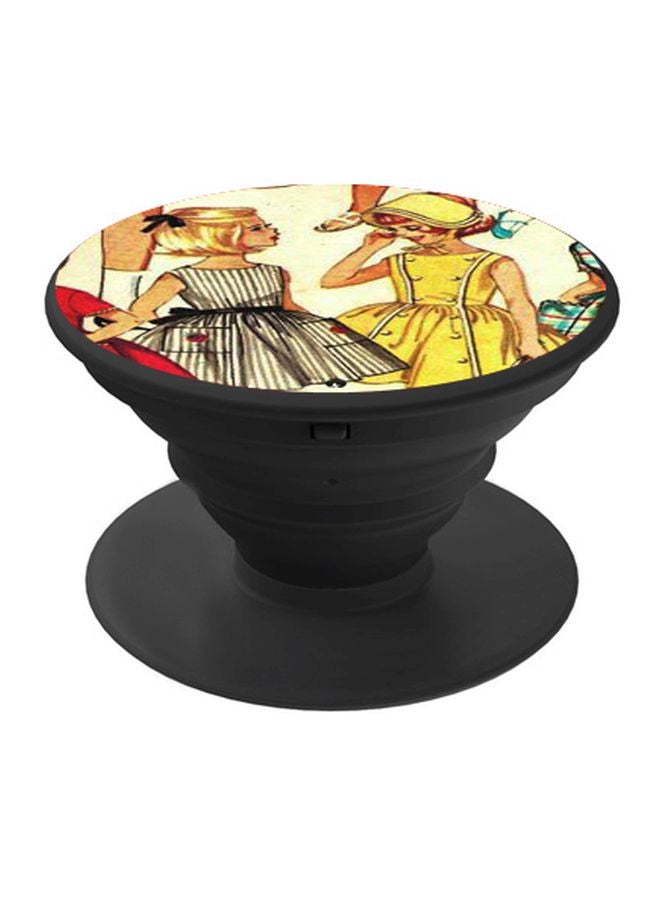BP Girls Printed Pop Socket Phone Holder Black/Yellow/Beige - Image 1