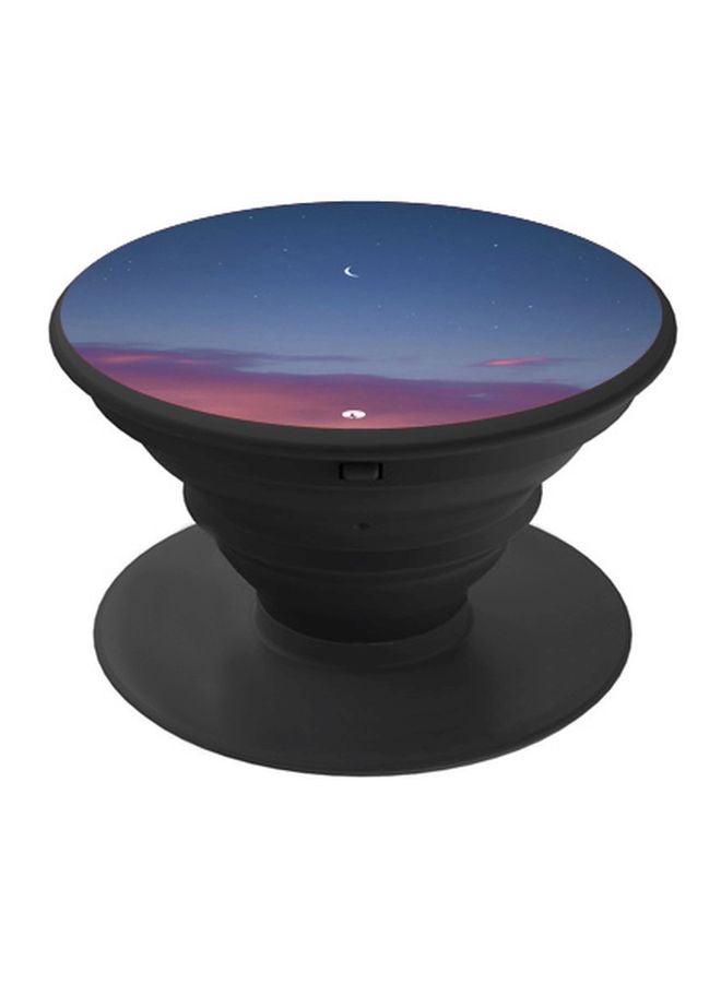 BP Moon Printed Pop Socket Phone Holder Black/Blue/Purple - Image 1