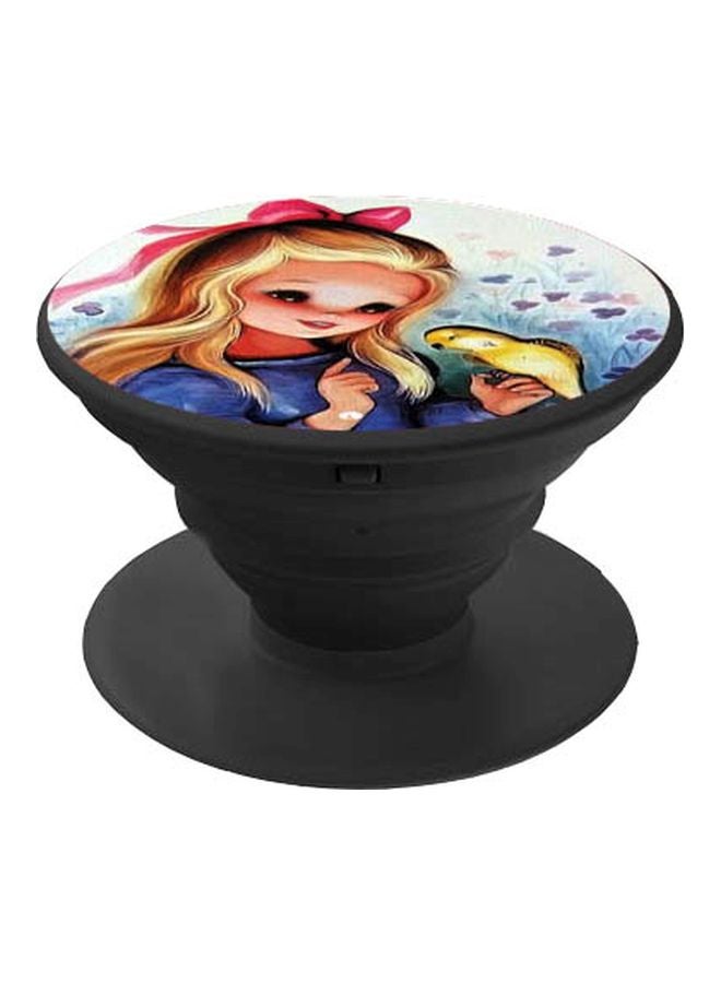 BP Girl And Bird Printed Pop Socket Phone Holder Black/Blue/Beige - Image 1