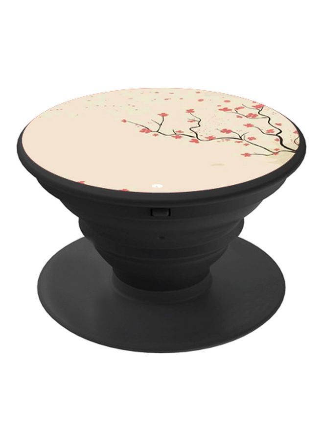 BP Floral Printed Pop Socket Phone Holder Beige/Pink/Black - Image 1