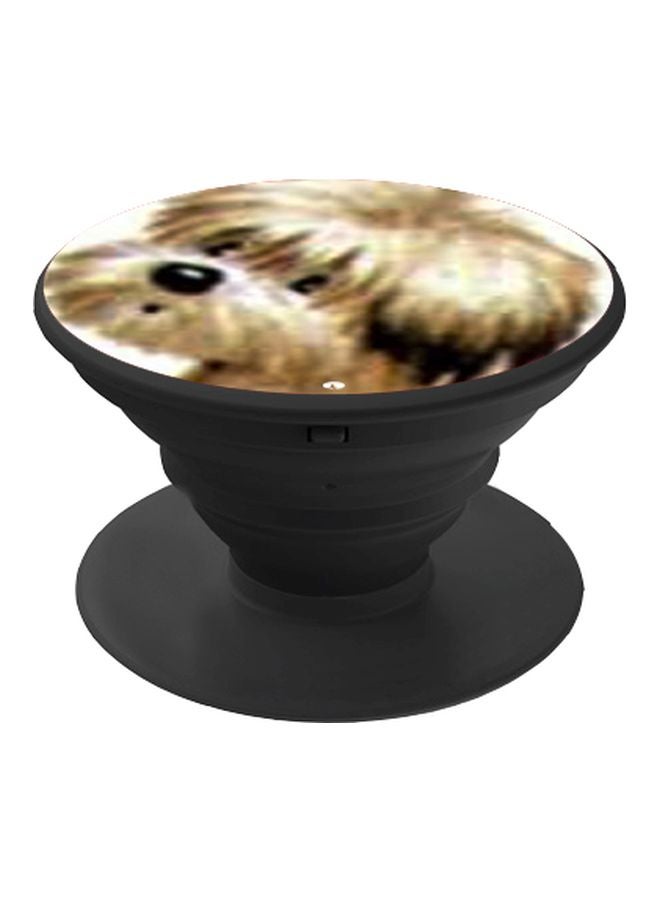 BP Dog Printed Pop Socket Phone Holder Beige/White - Image 1