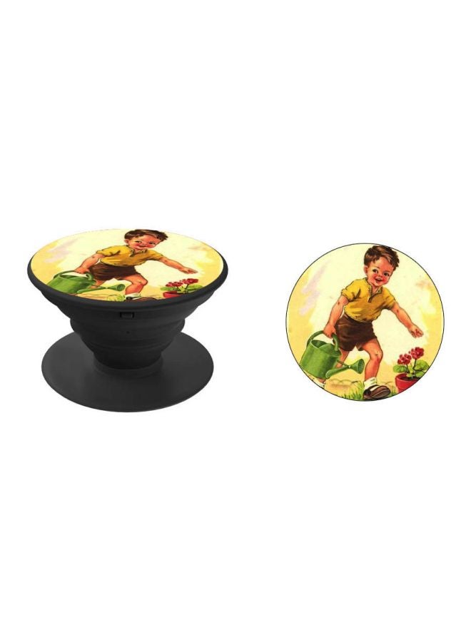 BP Boy Printed Pop Socket Phone Holder Black/Yellow/Green - Image 2