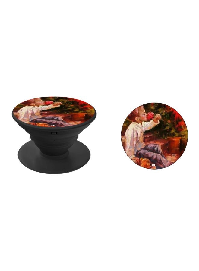BP Boy Printed Pop Socket Phone Holder Black/Red/Brown - Image 2