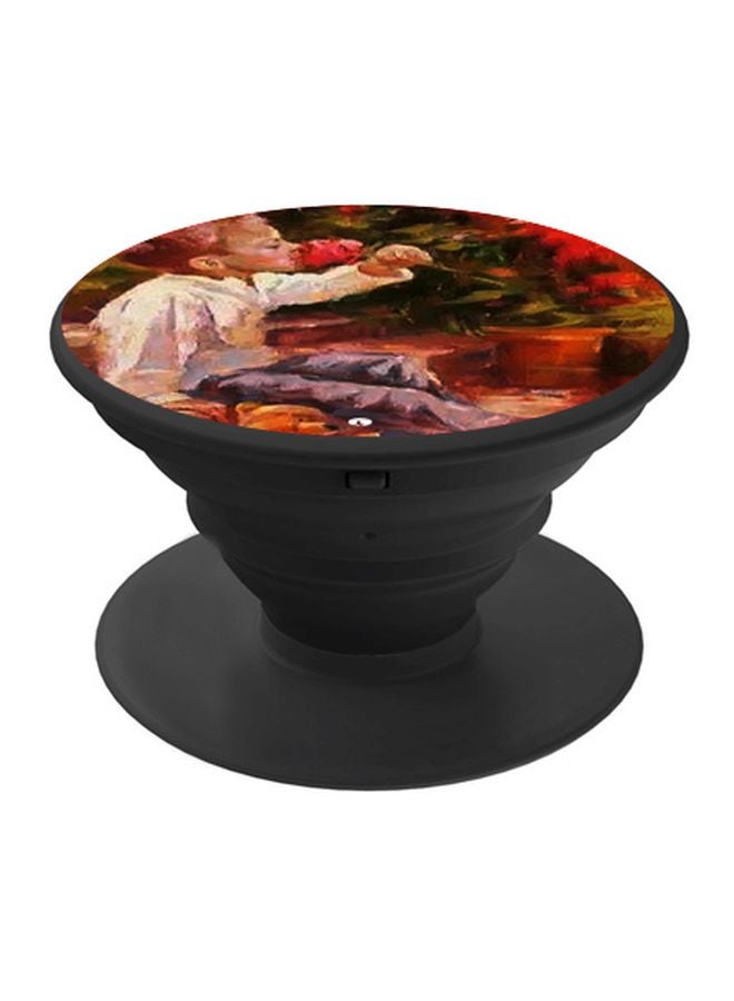 BP Boy Printed Pop Socket Phone Holder Black/Red/Brown - Image 1