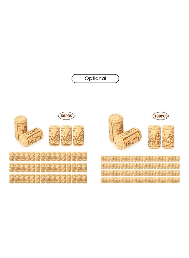 100-Piece Oak Wine Stoppers Set Beige 40x21cm  - Image 5