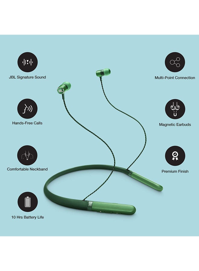 JBL - Live 200BT In-Ear Neckband Bluetooth Earphones Green - Image 1