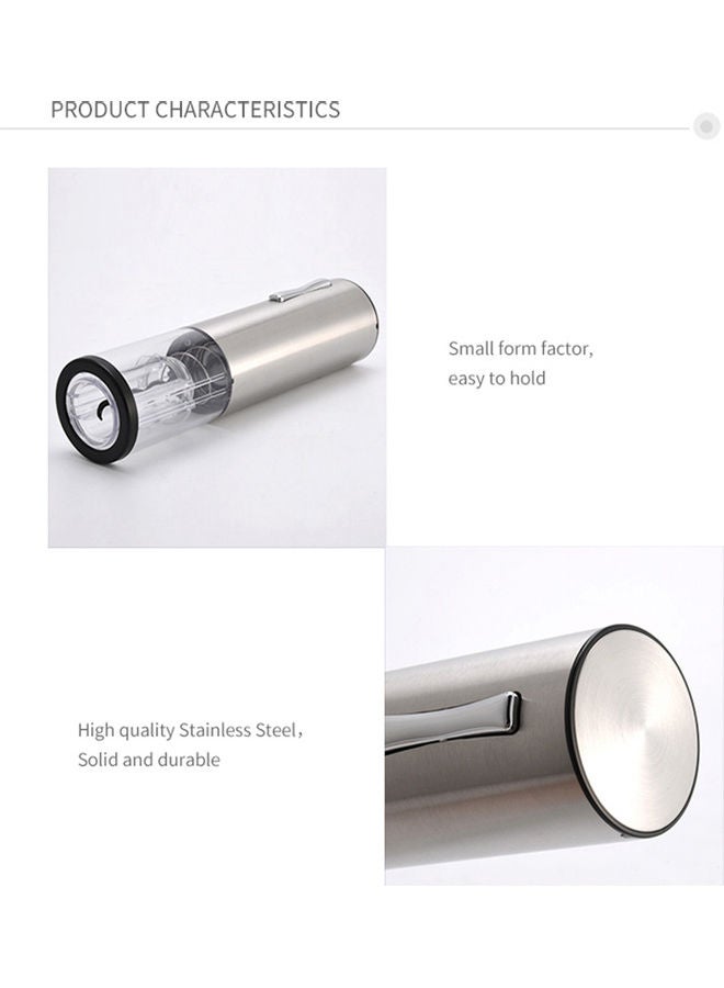 فتاحة زجاجاتٍ كهربائية قابلة للشحن بمنفذ USB فضي 20x5x8.5سم - Image 2