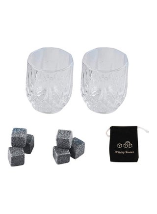 6-Piece Stones With 2 Glass Set Grey 15.4x7.1x14.3cm - v1607162982/N42756635A_1