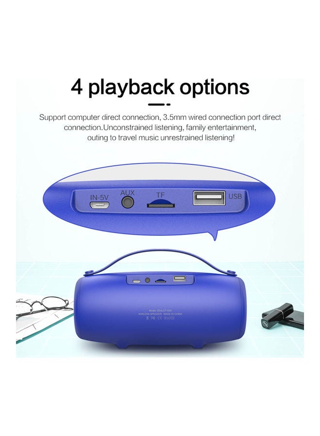 Zealot - S34 Outdoor Portable Wireless Bluetooth Speaker Camouflage Blue - Image 1