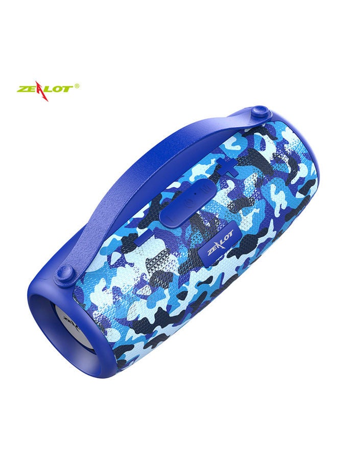 Zealot - S34 Outdoor Portable Wireless Bluetooth Speaker Camouflage Blue - Image 1