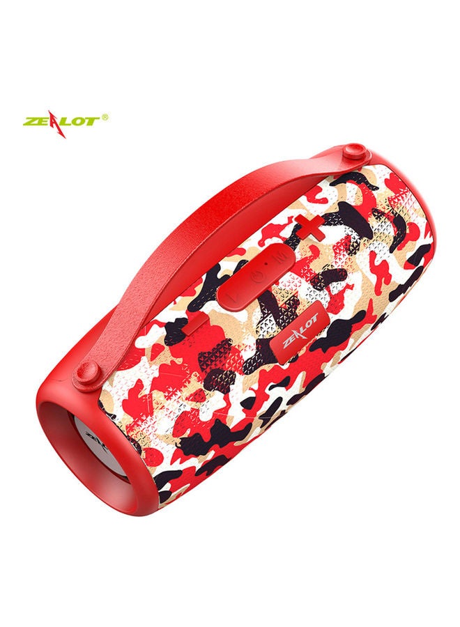 Zealot - S34 Outdoor Portable Wireless Bluetooth Speaker Camouflage Red - Image 1