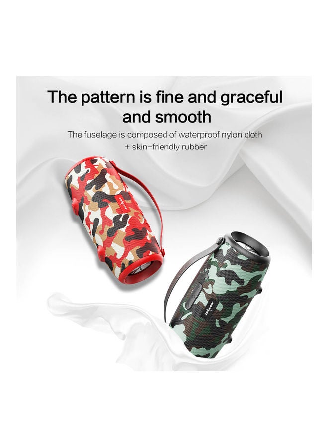 Zealot - S34 Outdoor Portable Wireless Bluetooth Speaker Camouflage Red - Image 1