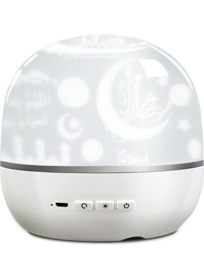Generic - Smart Wireless Bluetooth Small Audio Projection Lamp With Colorful Lights Flashing Rotating 3D Surround Portable Mini Quran Small Speaker White - Image 1