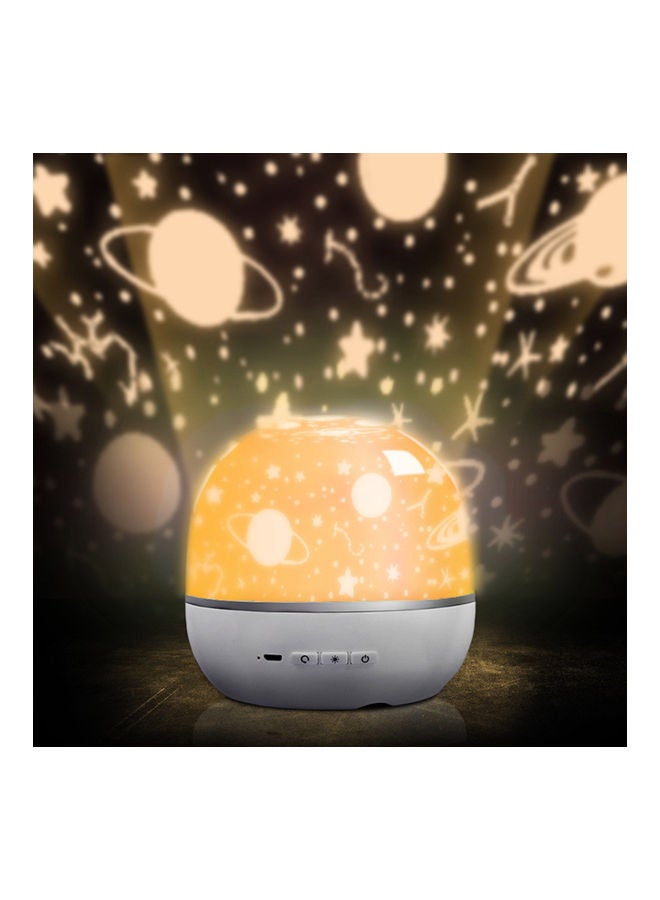 Generic - Smart Wireless Bluetooth Small Audio Projection Lamp With Colorful Lights Flashing Rotating 3D Surround Portable Mini Quran Small Speaker White - Image 1