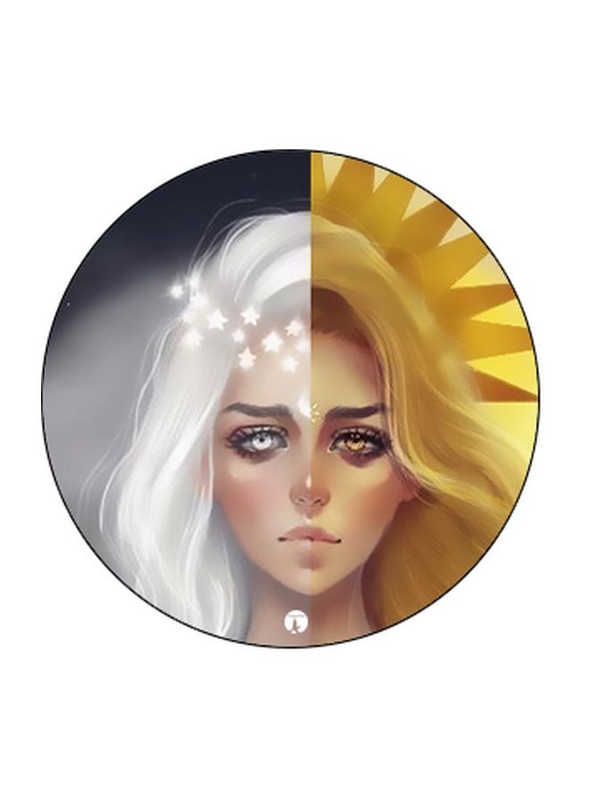 بي بي حامل هاتف بوب سوكيت بطبعة رسم أنمي رمادي / أصفر - Image 2