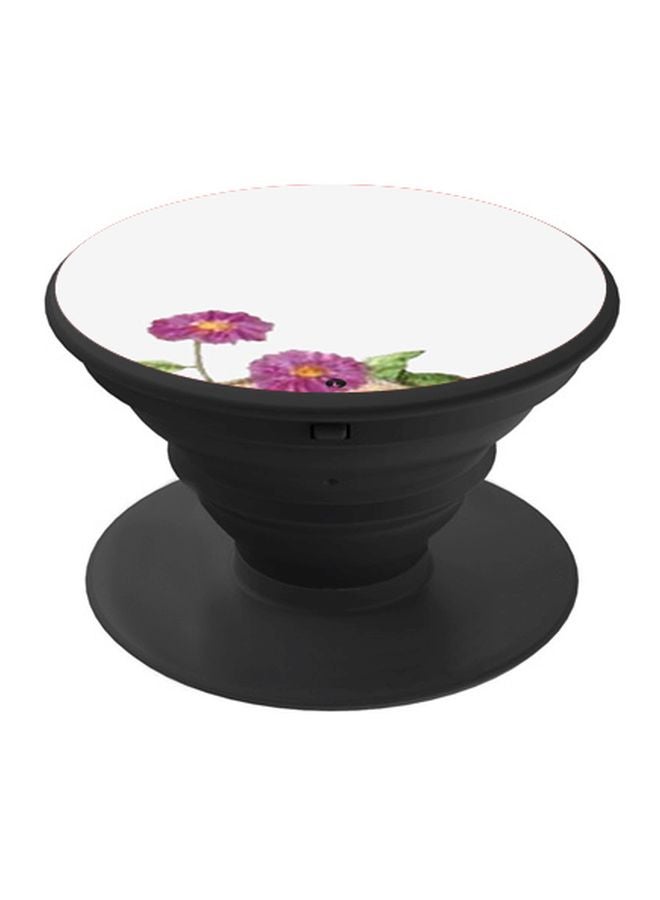 BP Floral Printed Pop Socket Phone Holder White/Purple/Pink - Image 1