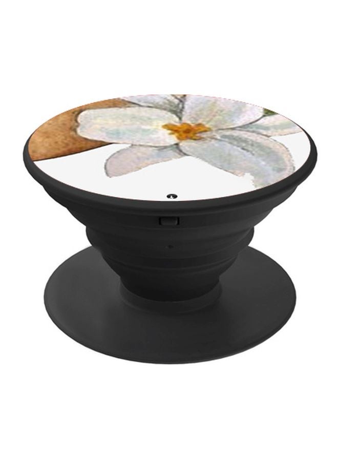 BP Floral Printed Pop Socket Phone Holder White/Brown - Image 1