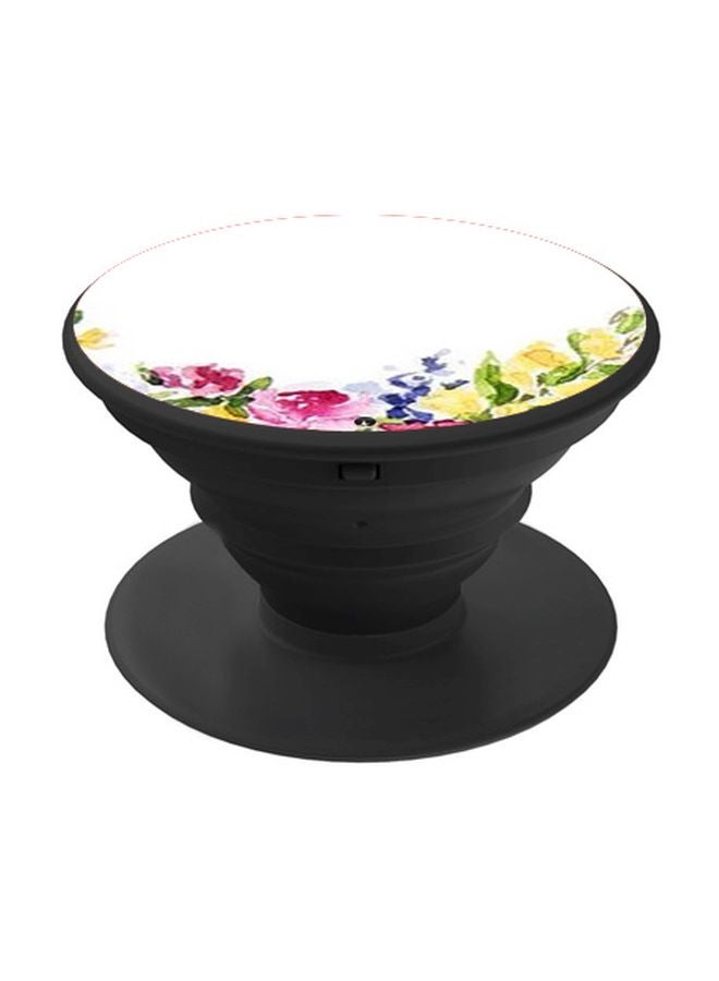 BP Floral Printed Pop Socket Phone Holder White/Yellow/Pink - Image 1