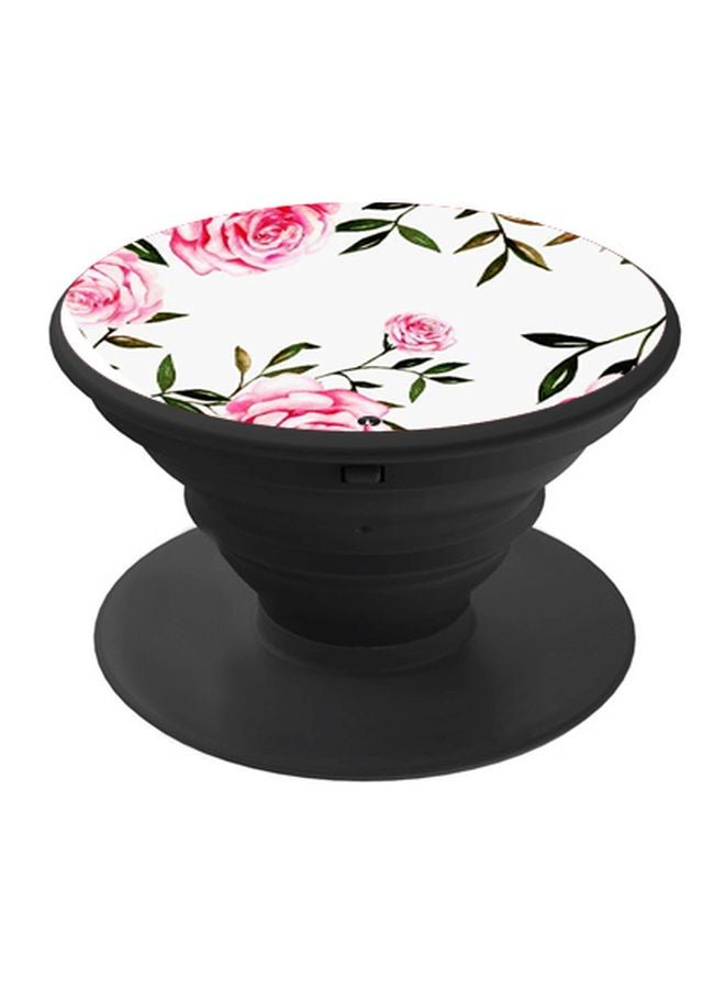 BP Flower Printed Pop Socket Phone Holder Pink/Green/Black - Image 1