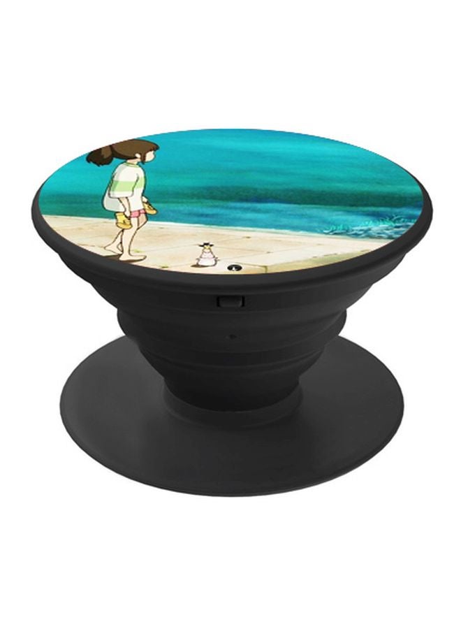 BP Cartoon Printed Pop Socket Phone Holder Beige/Sea Green/Black - Image 1