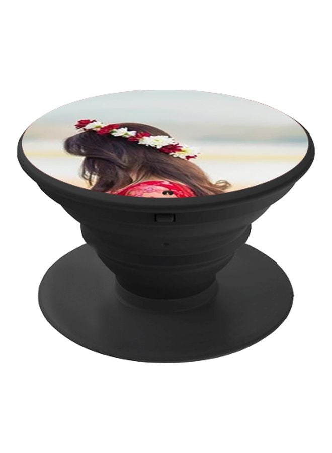 BP Girl With Tiara Printed Pop Socket Phone Holder Black/Red/Brown - Image 1