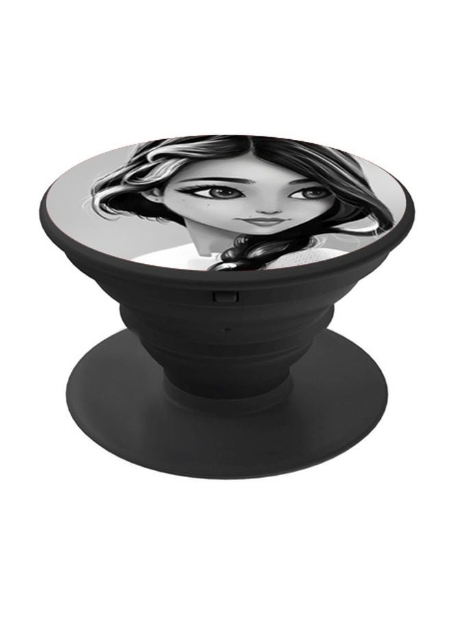 BP Girl Printed Pop Socket Phone Holder Black/Grey/White - Image 1