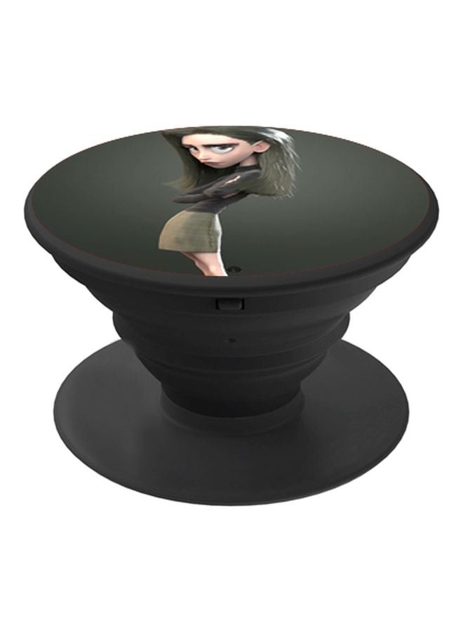BP Cartoon Printed Pop Socket Phone Holder Green/Beige/Black - Image 1