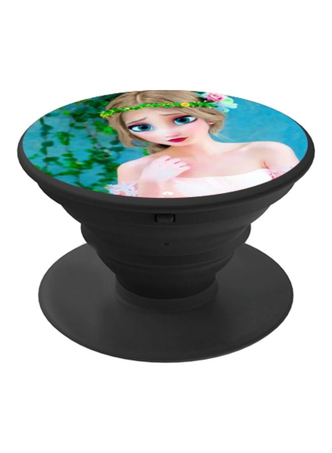 BP Cartoon Printed Pop Socket Phone Holder Blue/Beige/Black - Image 1