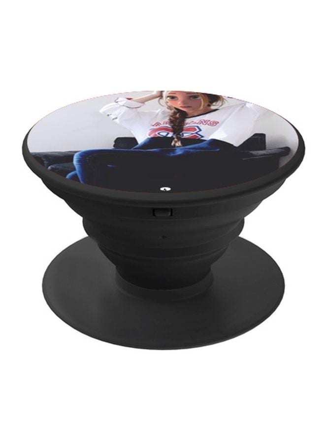 BP Cartoon Printed Pop Socket Phone Holder White/Blue/Black - Image 1