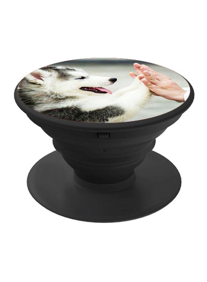 BP Dog Printed Pop Socket Phone Holder White/Grey/Black - Image 1