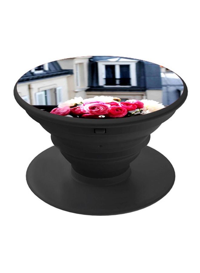 BP Roses Printed Pop Socket Phone Holder Beige/Pink/Black - Image 1