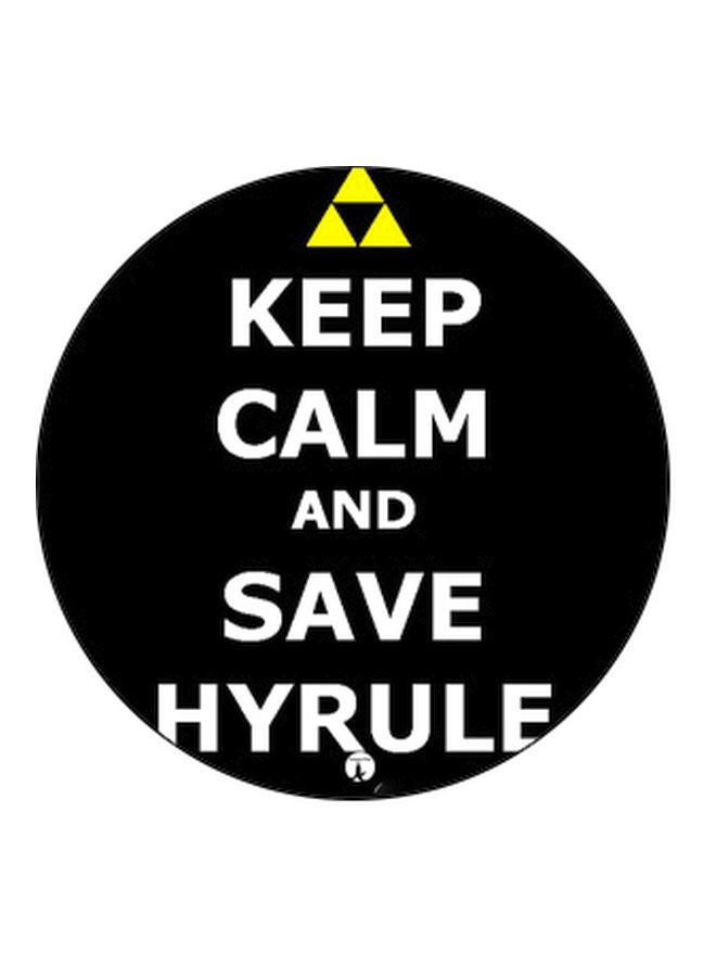 بي بي حامل هاتف على شكل مقبس منبثق بنمط مطبوع يعبر عن تصميم حافظ على هدوئك أسود/ أبيض/ أصفر - Image 2