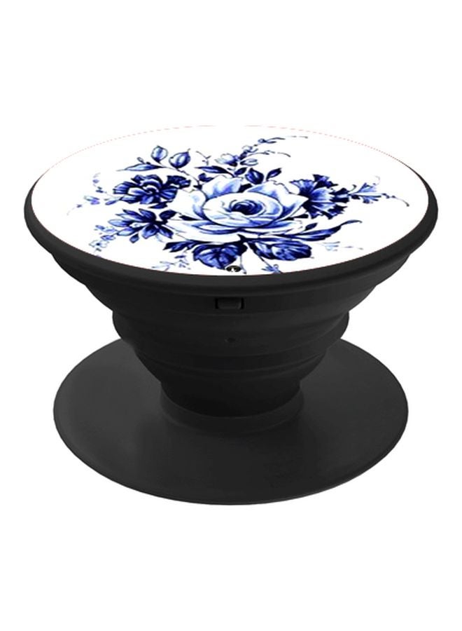 BP Floral Printed Pop Socket Phone Holder White/Blue/Black - Image 1