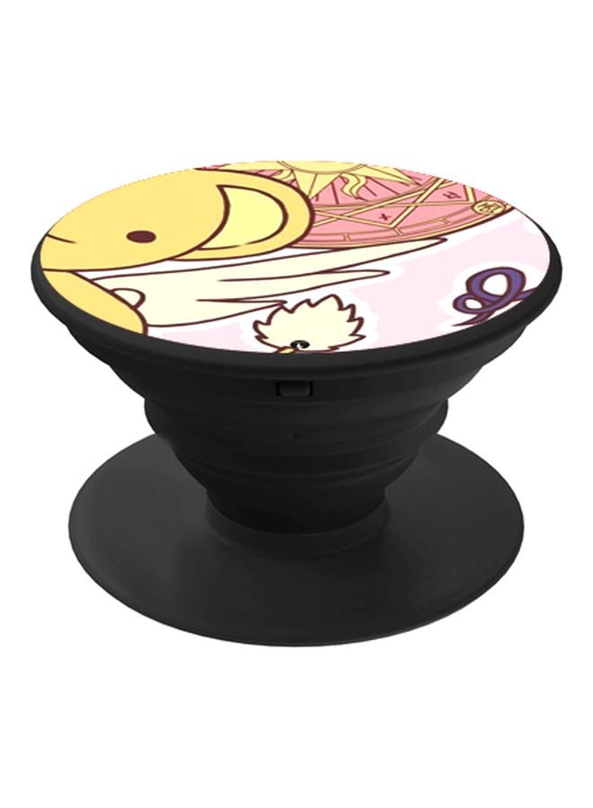 BP Cartoon Printed Pop Socket Phone Holder Yellow/Pink/Black - Image 1